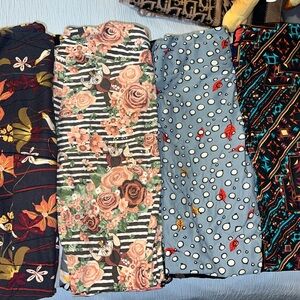 LuLaRoe Women's leggings- Floral, Blue, and Geometric Patterns